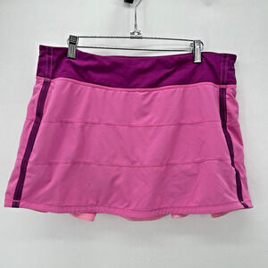 Lululemon Womens Pace Rival Skirt Skort Size 12 Pink Purple‎ Pickleball Tennis
